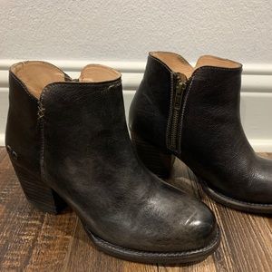 Bed Stu black distressed booties